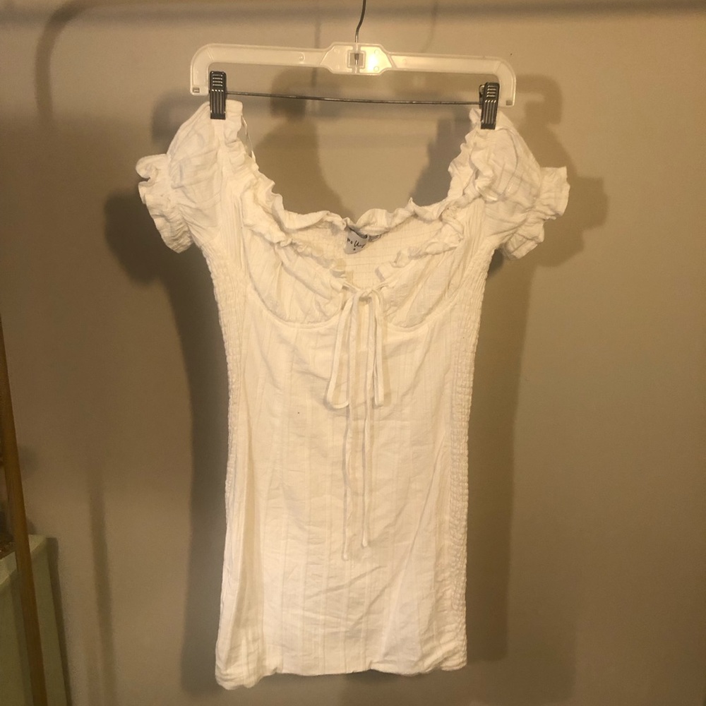 Process Polly white rushed mini dress